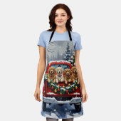 Lhasa Apso Christmas Red Truck Holiday Schort (Gedragen)