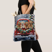 Lhasa Apso Christmas Red Truck Holiday Tote Bag (Dichtbij)