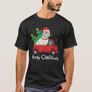 Lhasa Apso Christmas Truck Tree Mom Dad Funny Xmas T-shirt