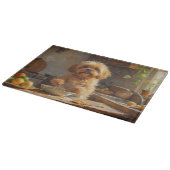 Lhasa Apso Cooking in Kitchen Snijplank (Hoek)