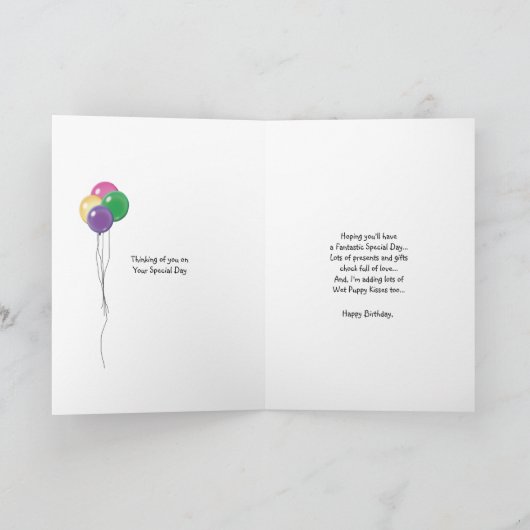 Lhasa Apso, de Ballons van de Verjaardag Kaart (Binnen)