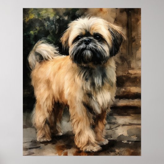 Lhasa Apso Dog Art Print Poster (Voorkant)