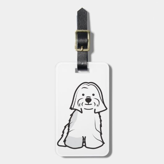 Lhasa Apso Dog Cartoon Bagagelabel (Voorkant verticaal)