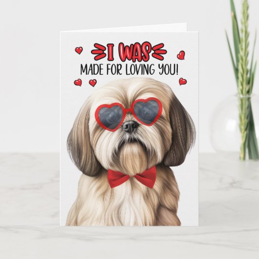 Lhasa Apso Dog gemaakt voor Loving You Valentijn Feestdagen Kaart (Voorkant)