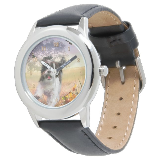 Lhasa Apso Dog High Tail Horloge (Gekanteld)