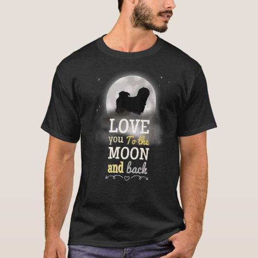 Lhasa Apso Dog Love To The Moon T-shirt (Voorkant)