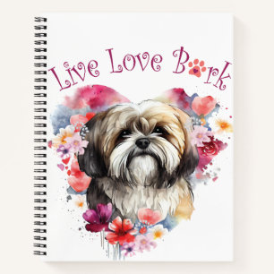 Lhasa Apso Dog Mom Floral Notitieboek