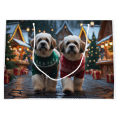 Lhasa Apso Dogs Christmas Snow Holiday Groot Cadeauzakje (Voorkant)