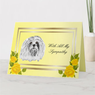 Lhasa Apso en het Gele Verlies van het Huisdier Kaart