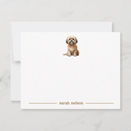 Lhasa Apso gepersonaliseerde notitiekaarten Notitiekaartje (Voorkant)