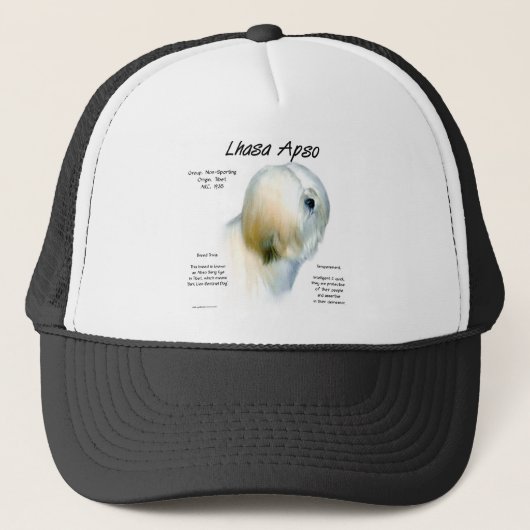Lhasa Apso Geschiedenis Ontwerp Trucker Pet (Voorkant)