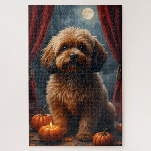 Lhasa Apso Gotische Halloween Portret Kunst Legpuzzel (Verticaal)