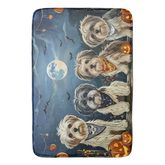 Lhasa Apso Halloween Spooky Badmat (Voorkant Verticaal)