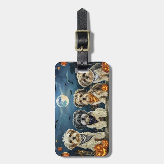 Lhasa Apso Halloween Spooky Bagagelabel (Voorkant verticaal)