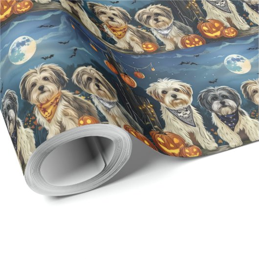 Lhasa Apso Halloween Spooky Cadeaupapier (Rol Hoek)