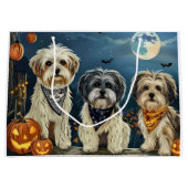 Lhasa Apso Halloween Spooky Groot Cadeauzakje (Voorkant)