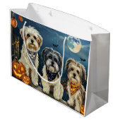 Lhasa Apso Halloween Spooky Groot Cadeauzakje (Achterkant Gekanteld)