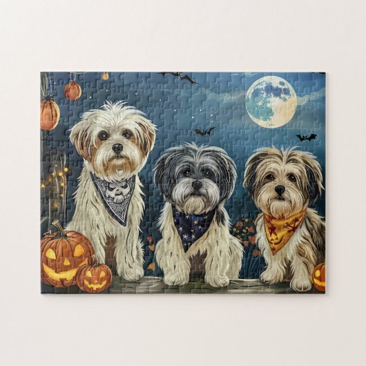Lhasa Apso Halloween Spooky Legpuzzel (Horizontaal)