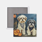 Lhasa Apso Halloween Spooky Magneet (Voorkant / Achterkant)