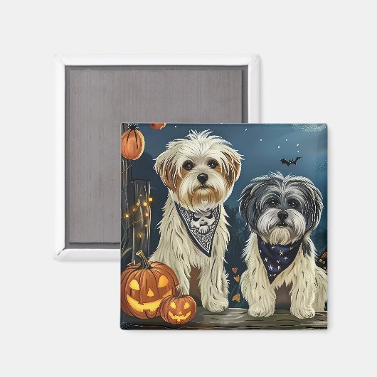 Lhasa Apso Halloween Spooky Magneet (Voorkant / Achterkant)