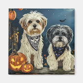 Lhasa Apso Halloween Spooky Magneet (Voorkant)