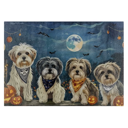 Lhasa Apso Halloween Spooky Snijplank (Voorkant)