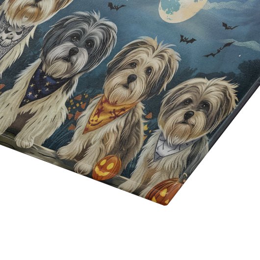 Lhasa Apso Halloween Spooky Snijplank (Hoek)