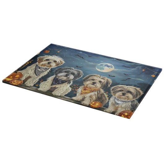 Lhasa Apso Halloween Spooky Snijplank (Hoek)