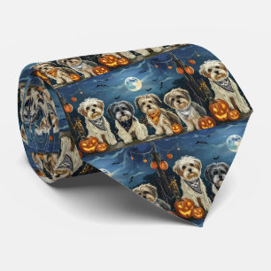 Lhasa Apso Halloween Spooky Stropdas