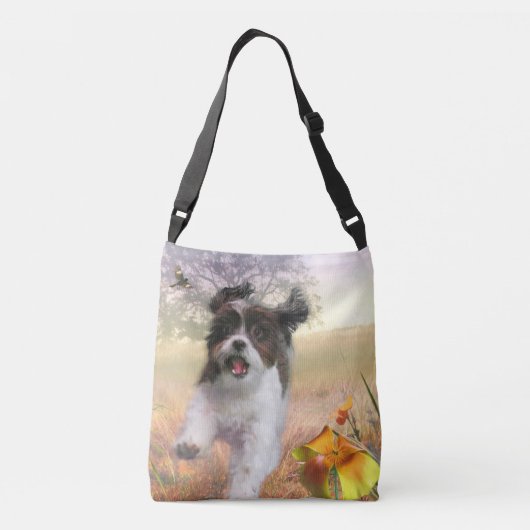 Lhasa Apso High Tail Home Crossbody Tas (Achterkant)