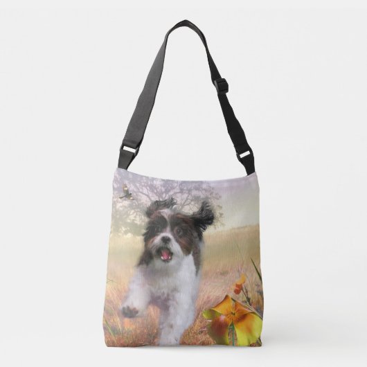 Lhasa Apso High Tail Home Crossbody Tas (Voorkant)