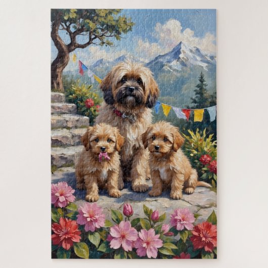 Lhasa Apso Himalaya Tuin Kunst Legpuzzel (Verticaal)