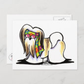 Lhasa Apso Hippie Briefkaart (Voorkant / Achterkant)