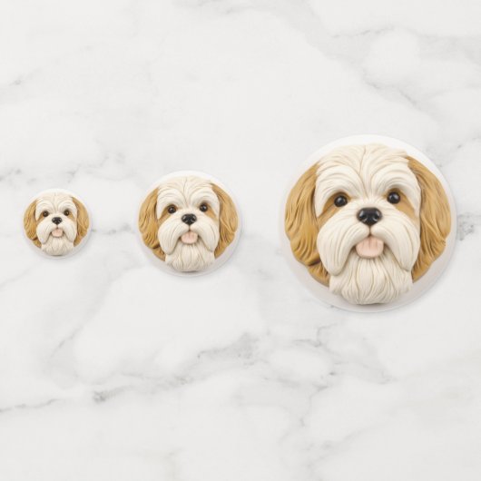 Lhasa Apso-hond 3D-geïnspireerd Confetti (Achterkanten)