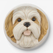 Lhasa Apso hond 3D geïnspireerd Papieren Bordje (Voorkant)
