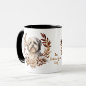Lhasa Apso Hond Herfst krans Mok (Voorkant links)