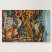 Lhasa Apso-hond Herfst Oogst Thanksgiving Legpuzzel (Horizontaal)