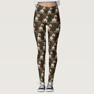 Lhasa Apso-hond in de sneeuw Kerstmis Leggings
