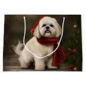 Lhasa Apso Hond in Sneeuw Kerstmis Groot Cadeauzakje (Voorkant)