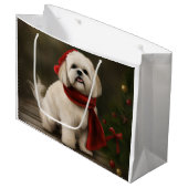 Lhasa Apso Hond in Sneeuw Kerstmis Groot Cadeauzakje (Voorkant Gekanteld)