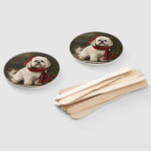 Lhasa Apso Hond in Sneeuw Kerstmis Handwaaier (Niet-gemonteerd)