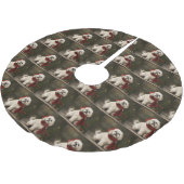 Lhasa Apso Hond in Sneeuw Kerstmis Kerstboom Rok (Gekanteld)