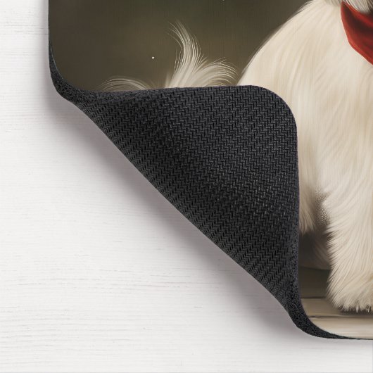 Lhasa Apso Hond in Sneeuw Kerstmis Muismat (Hoek)