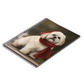 Lhasa Apso Hond in Sneeuw Kerstmis Notitieboek (Linkerzijde)