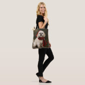 Lhasa Apso Hond in Sneeuw Kerstmis Tote Bag (Op model)