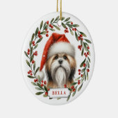 Lhasa Apso-hond keramische cirkelvormige ornament (Rechts)