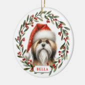 Lhasa Apso-hond keramische cirkelvormige ornament (Links)