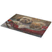 Lhasa Apso Hond Kerst Feestelijk Snijplank (Hoek)