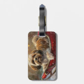 Lhasa Apso Hond Kerst Festiviteit Bagagelabel (Achterkant verticaal)