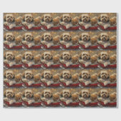 Lhasa Apso Hond Kerstfeest Cadeaupapier (Vlak)